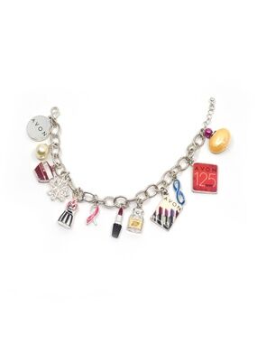 AVON 125th Anniversary Charm Bracelet - Limited Edition 1886-2011 - Silver Tone